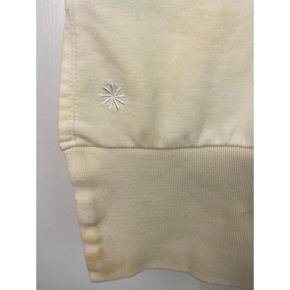 Athleta Women's Size S Cream Tie Dye Cotton Blend V-Neck Sleeveless Sweatshirt - Picture 3 of 8